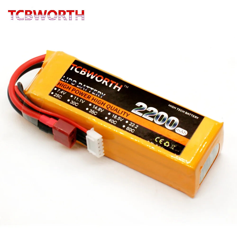 TCBWORTH 3S 11.1V 2200mAh 40C Max 80C RC LiPo battery For RC Airplane Helicopter Quadrotor High Rate Cell RC Li-ion battery