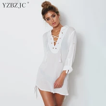 YZBZJC женские с v-образным вырезом короткие свободные пляжные повседневные весенние летние юбки женские модные однотонные эротические рубашки