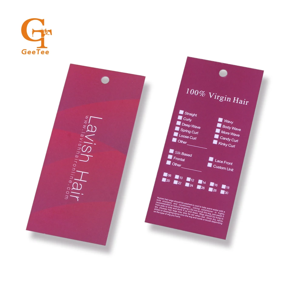 Custom Shop Name Virgin Hair Extension Brand Hang Tags Customized