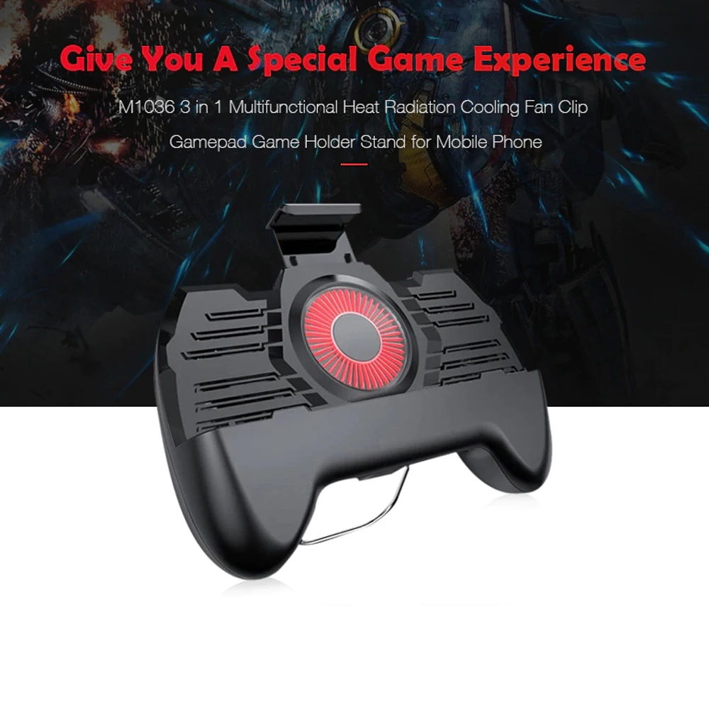 M1036 3 in 1 Multi-function Gamepad Cooling Fan / Phone Holder / Mobile Power 3in1 Game Handle for Mobile Phone PK PS4 XBOX One M1036 3 in 1 Multi-function Gamepad Cooling Fan / Phone Holder / Mobile Power 3in1 Game Handle for Mobile Phone PK PS4 XBOX One