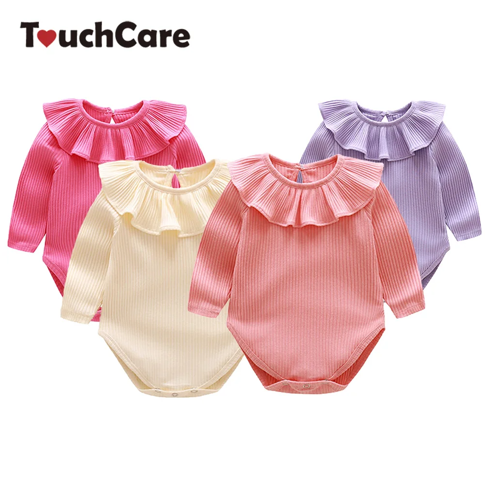 Ruffles Baby Romper Long Sleeve Infant Pajamas Toddler Ruffle Romper
