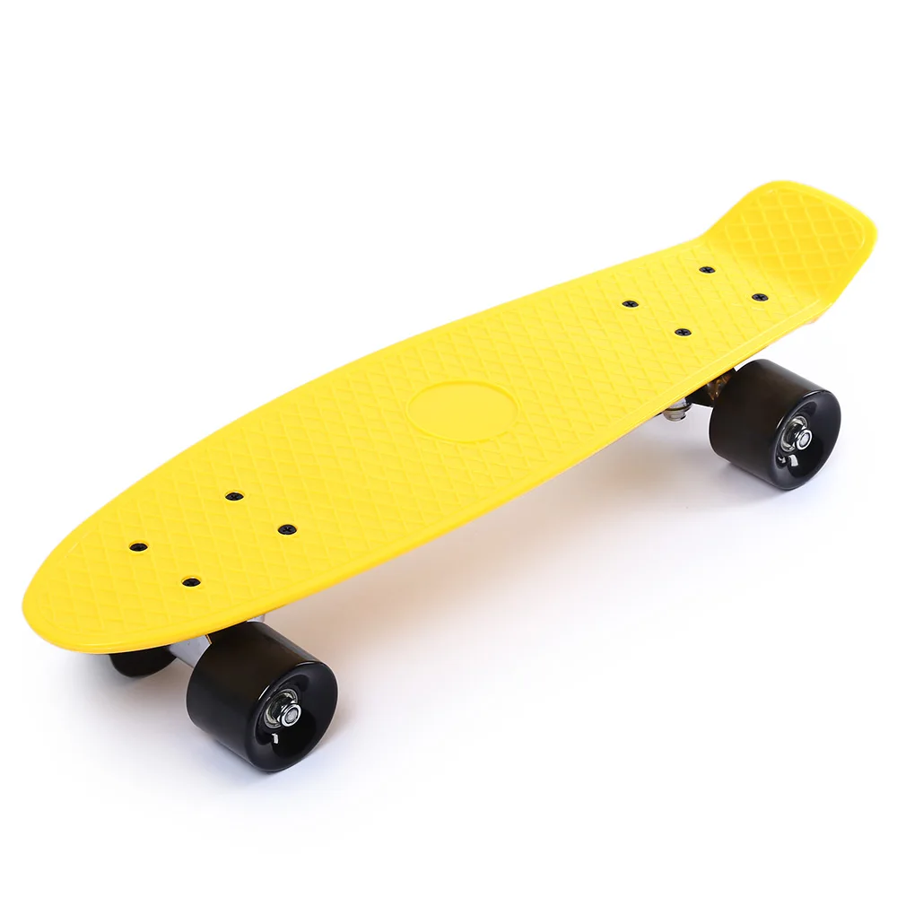 22 дюйма четырехколесный уличный длинный скейтборд мини-крейсер скейтборд для взрослых детей классический ретро мини-крейсер 11 цветов - Цвет: Yellow Black
