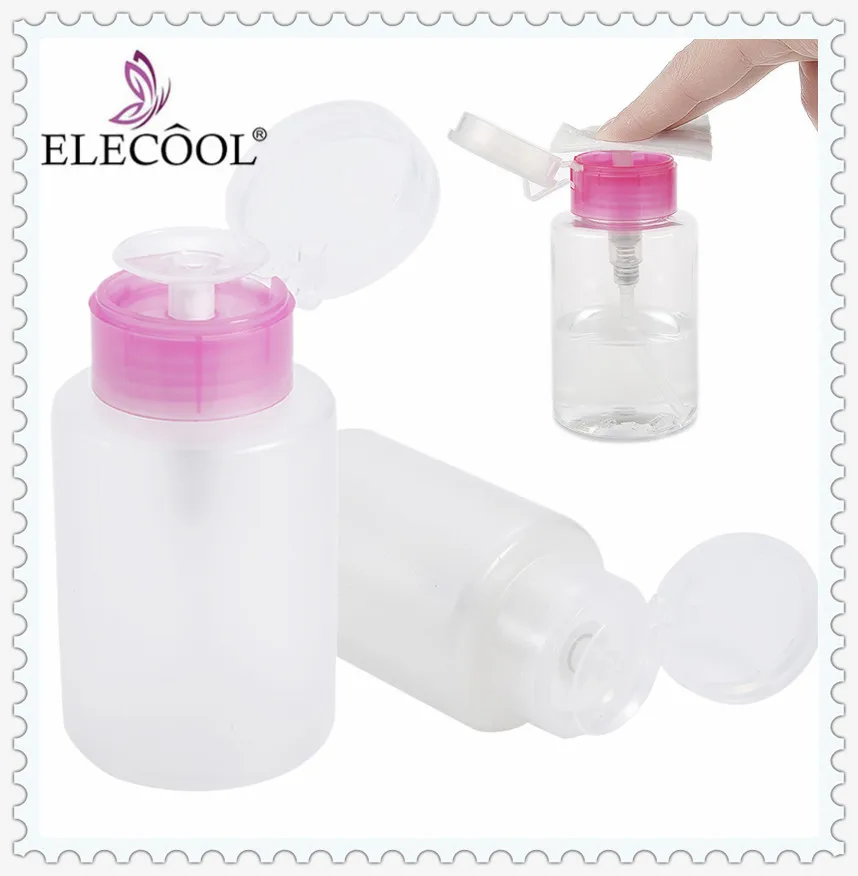 

ELECOOL 150ml Liquid Press Pump Dispenser Bottle UV Gel Cleaner Empty Nail Polish Remover Alcohol Nail Art Equipment Accessories