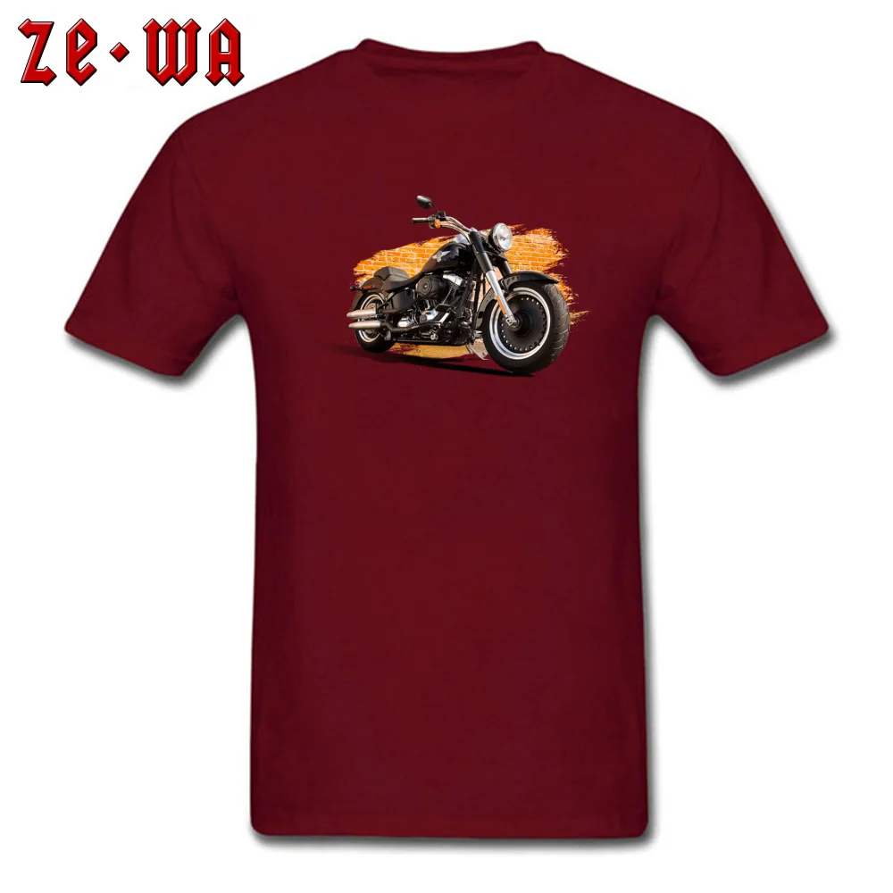 Vintage Motorcycle Tops & Tees New Design Round Collar Funny Short Sleeve 100% Cotton Mens T Shirts Casual T Shirt Vintage Motorcycle maroon