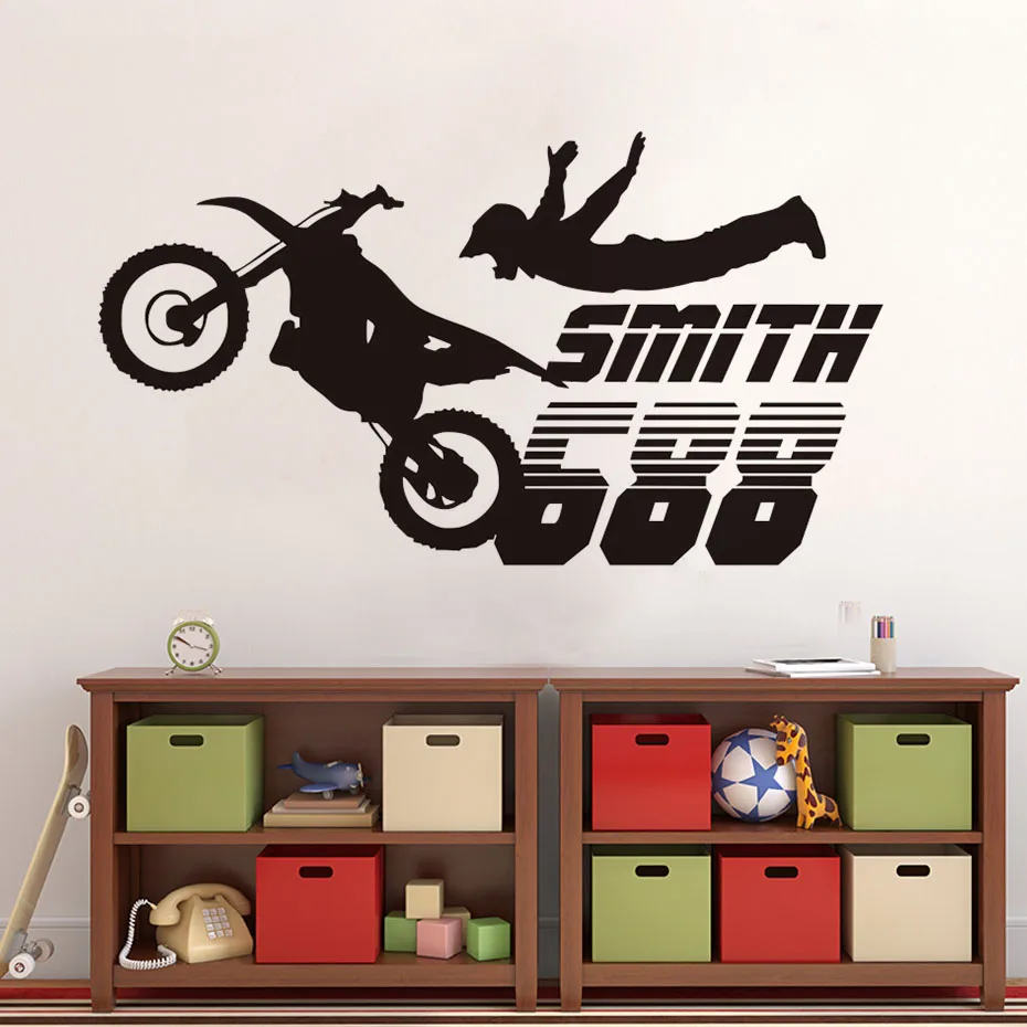 Sepeda Motor Trail Motocross Sepeda Motor Stiker Dinding Anak Laki