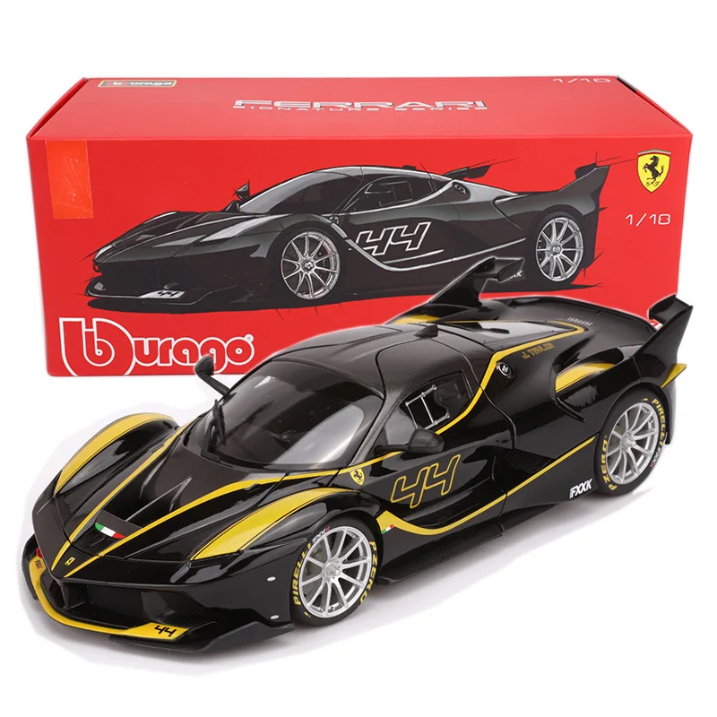 1:18 Масштаб сплава Игрушечная модель автомобиля Топ Версия для Ferrari Fxxk металлический спортивный автомобиль модель литые игрушки украшение автомобиля с оригинальной коробкой - Цвет: Черный