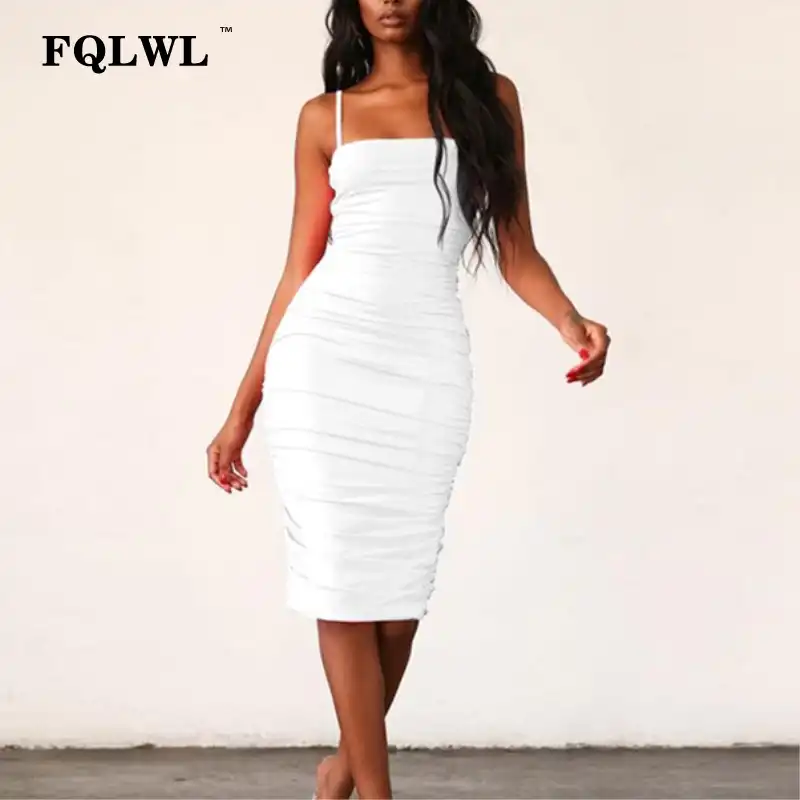 white wrap bodycon dress