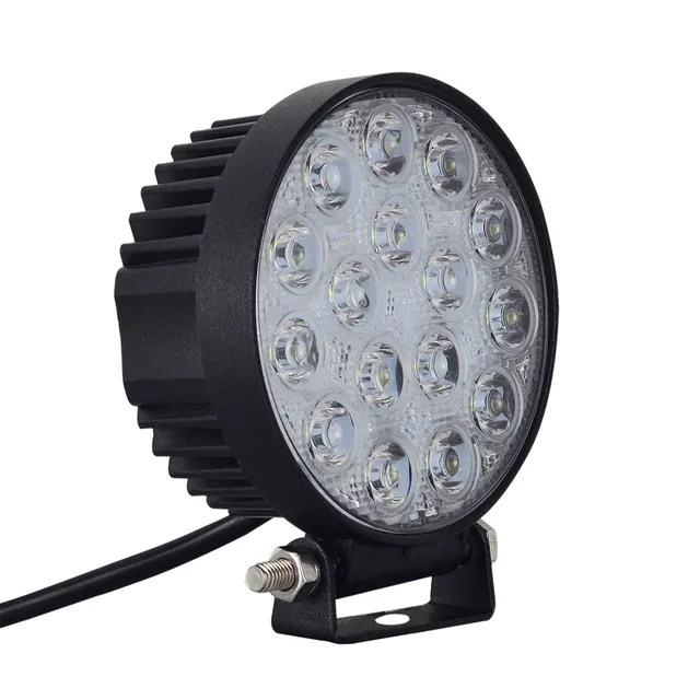 Geruite 48w Round Led Spotlights 12v 4800lm 16 Leds Car Light Bar As Geruite 48w Round Led Spotlights 12v 4800lm 16 Leds Car Light Bar As Worklight Spot For Boating Fishing Suv Spotlight