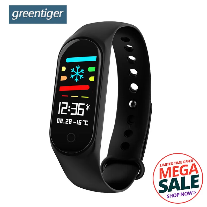 Greentiger M3S Smart Band Blood Pressure Heart Rate Monitor Smart Wristband Fitness Tracker Smart Bracelet For Android IOS phone