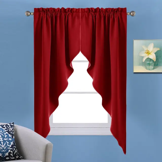 Nicetown Room Darkening Rod Pocket Kitchen Tier Curtains Tailored Nicetown Room Darkening Rod Pocket Kitchen Tier Curtains Tailored Scalloped Valance Swags For Nursery