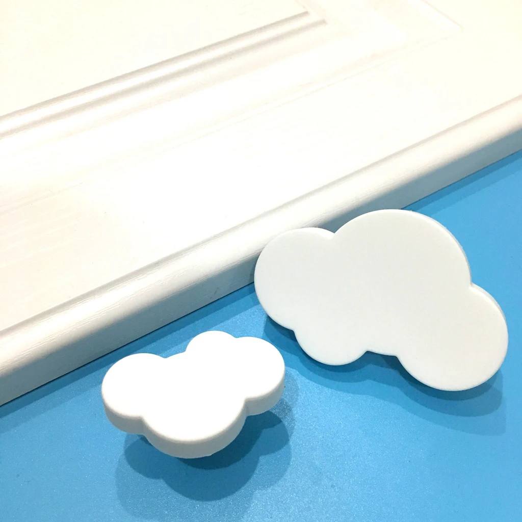 Kids Drawer Cabinet Pulls Room Knobs and Handles Cloud Shaped Cartoon Furniture Handles Plastic  Cloud Door Knob- L/S