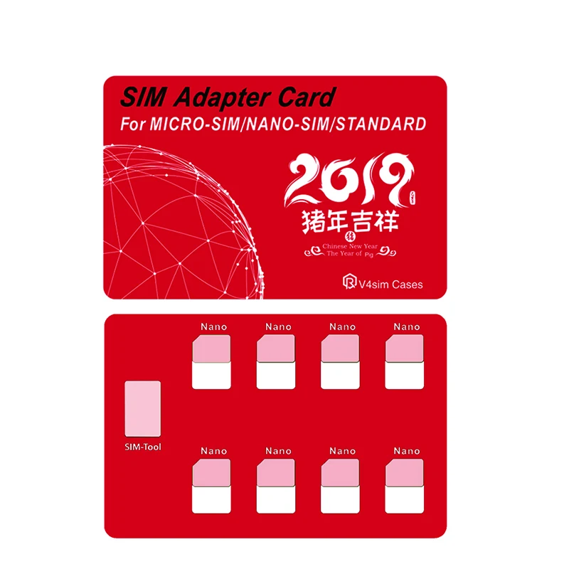 

Nano Card and pin holder, Holds 8 pcs Nano Cards and lphone pinRed