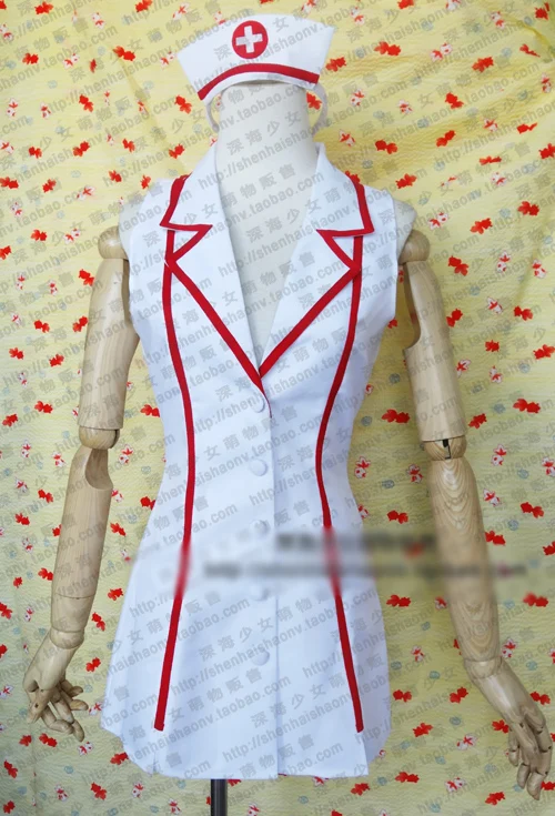 

Akali Cosplay Costume Nurse Uniform Halloween Outfit Dress+Headdress Custom-made