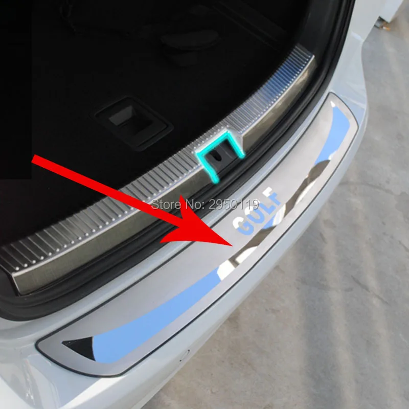Накладка на задний бампер из нержавеющей стали для Vw Volkswagen Golf 7 Mk7 2014 2015|car styling|for