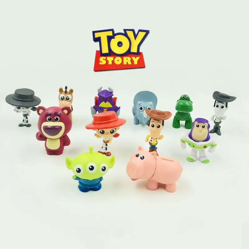 

Action Anime Toy Story 4 Figure Set 12 PCS BUZZ LIGHTYEAR LOTSO HAMM REX ALEINS Model Birthdays Cake Decor Gifts for Kids Forky