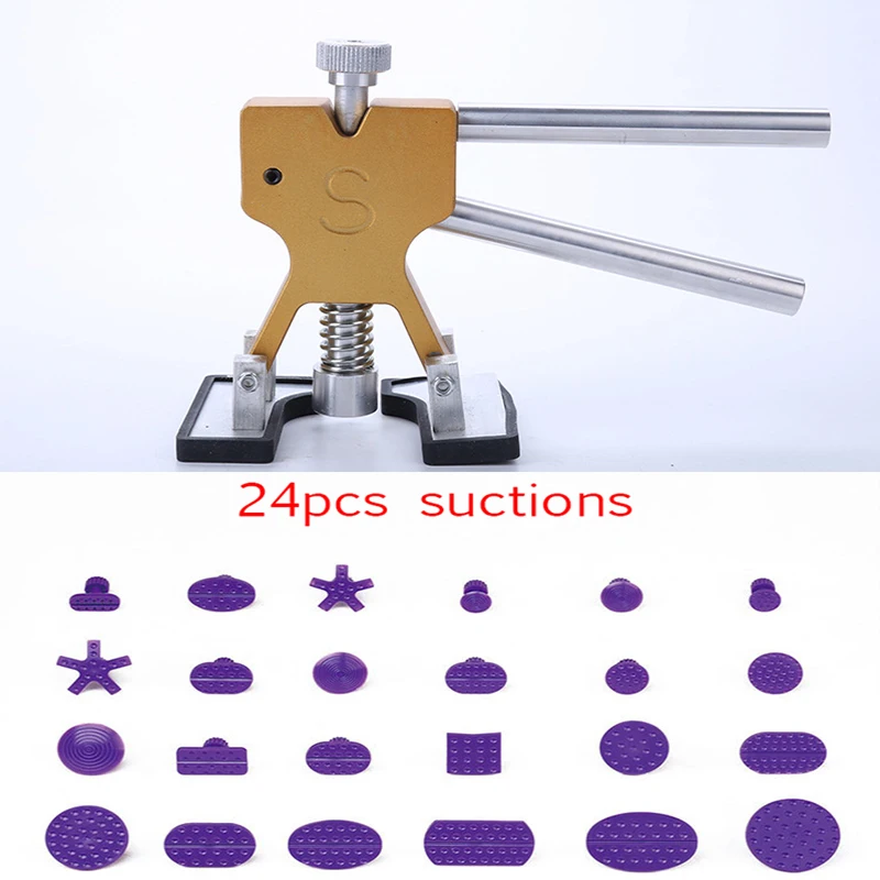 1 Съемник + 24 всасывания Paintless Инструменты для ремонта вмятин на автомобиле rix it Дент Удаление вкладки для инструмента для правки вмятин