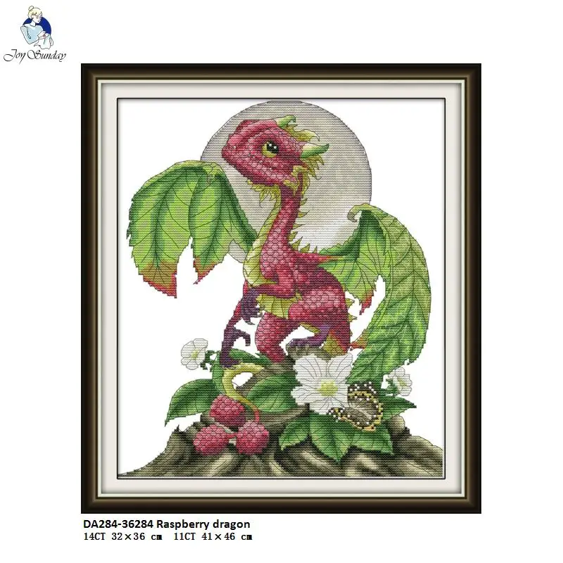 

Raspberry Dragon Counted Print On Canvas DMC 14CT 11CT Cross Stitch kits, Embroidery Needlework Set, Hand Made Crafts Home Decor