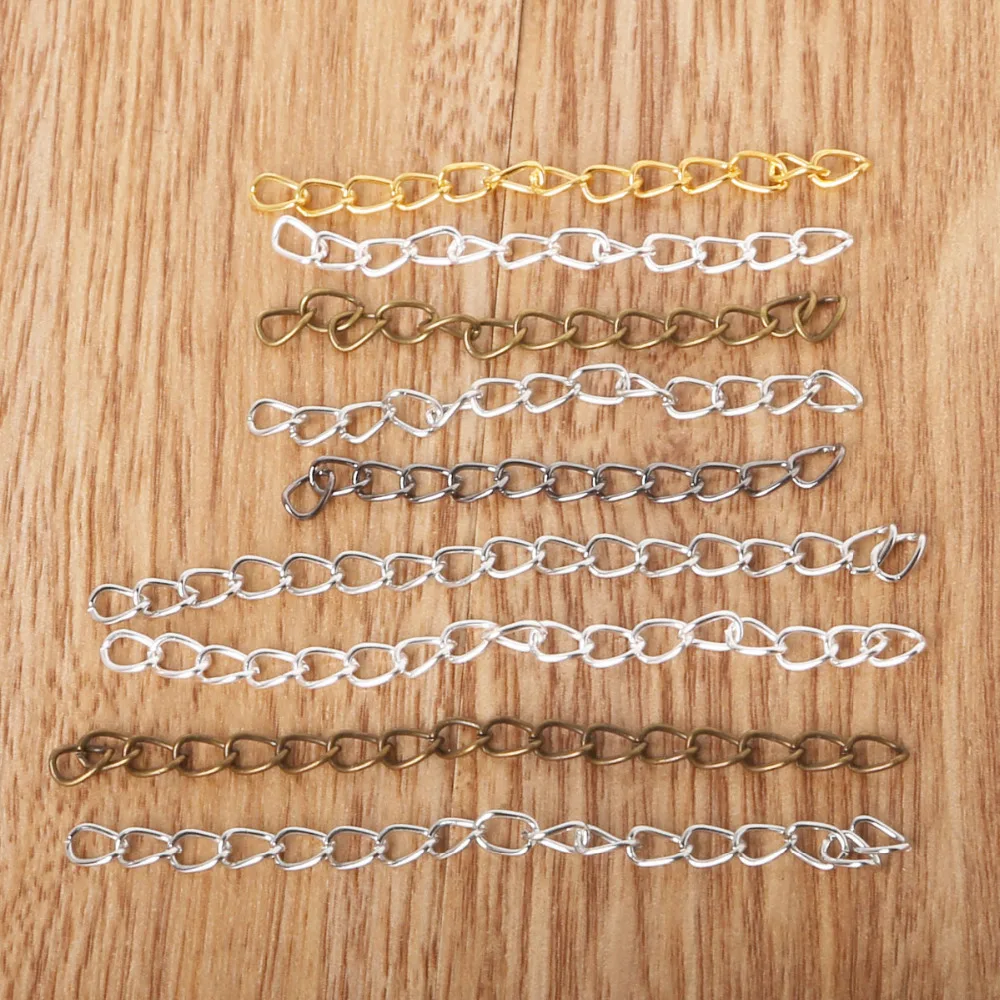 High Quality 4*70mm 100set/lot Alloy Extended Extension Chain for necklace&bracelet DIY jewelry
