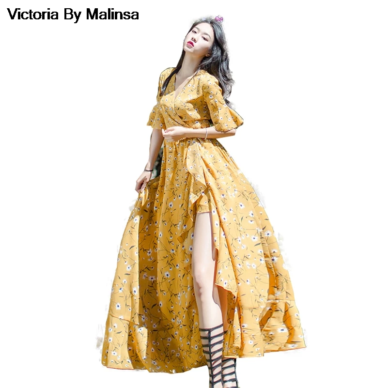 2017 Fashion Girl V Neck White Dress Women Mesh Boho Summer Beach Night Dresses Sexy Party Maxi Long Dress Vestidos long-white-lace-dress