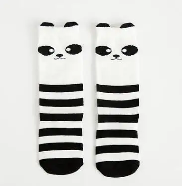 Носки для девочек хлопковые носки до колена с милым рисунком медведя и панды для малышей теплые гетры, осенняя одежда, гольфы для мальчиков модные носки для малышей - Цвет: panda