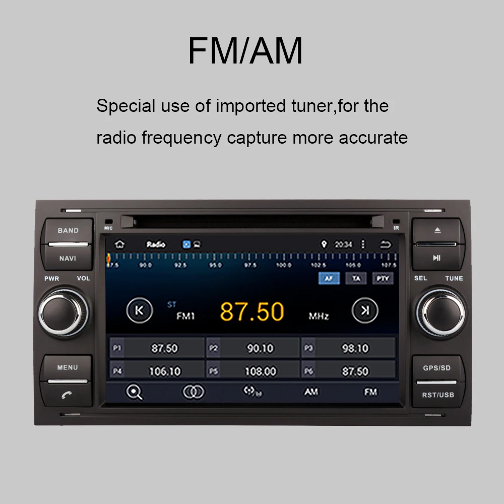 Excellent Android 9.0 Octa Core 4GB RAM Car DVD GPS Navigation For Ford Focus/Mondeo/S-max/Connect 2005-2007 black Car Radio Stereo Wifi 5