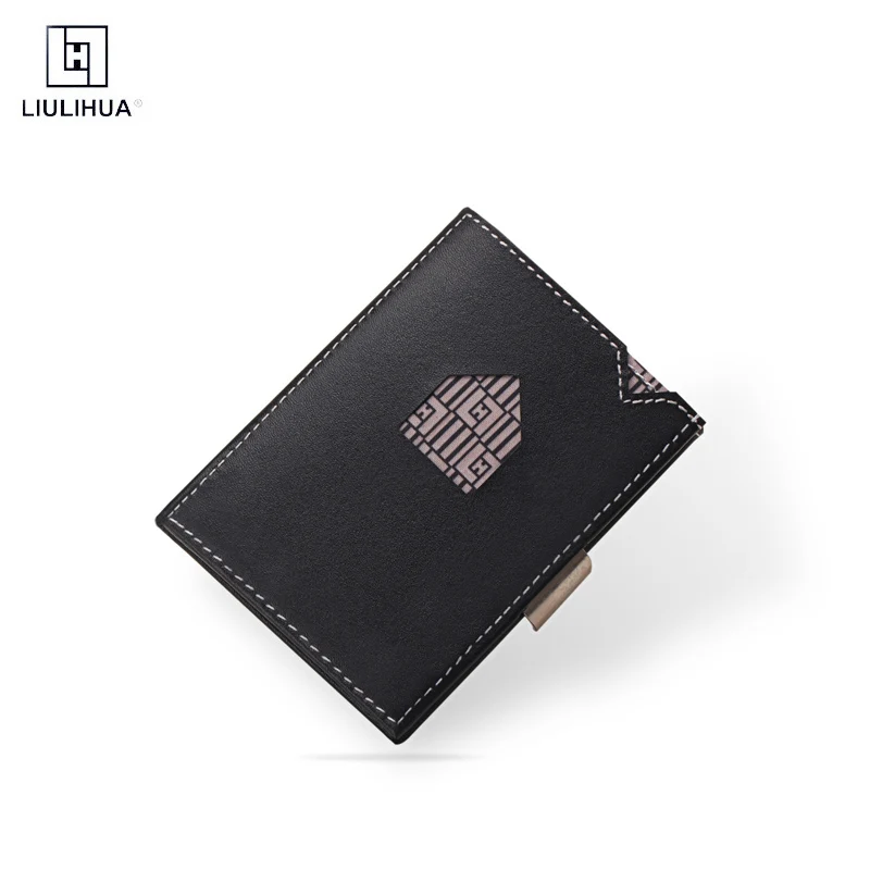 

LLH Lovely genuine leather Wallet With Pocket ID Card Holder Mini Slim Wallet Credit Card Case Protector purse Ultrathin wallet