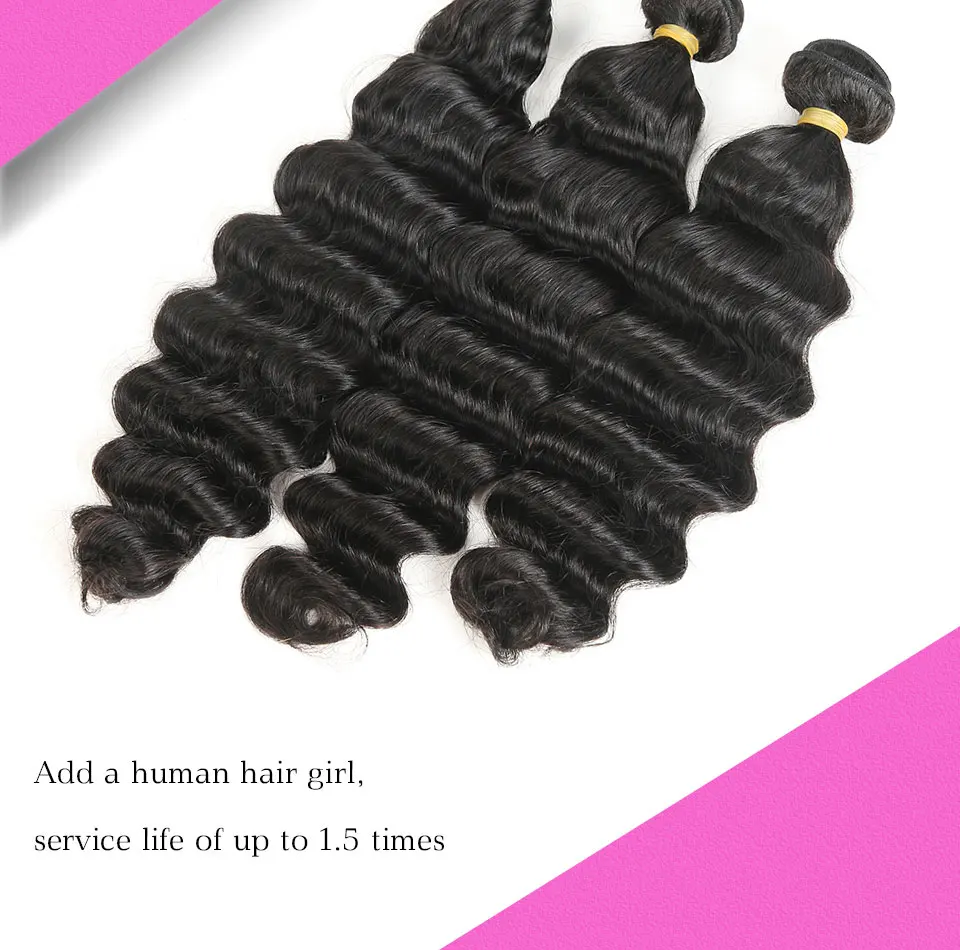 Hair Villa Brazilian Loose Deep Wave Virgin Hair 1 Bundle Virgin Human Hair Extensions for Salon Low Ratio Longest Hair PCT15% (24)