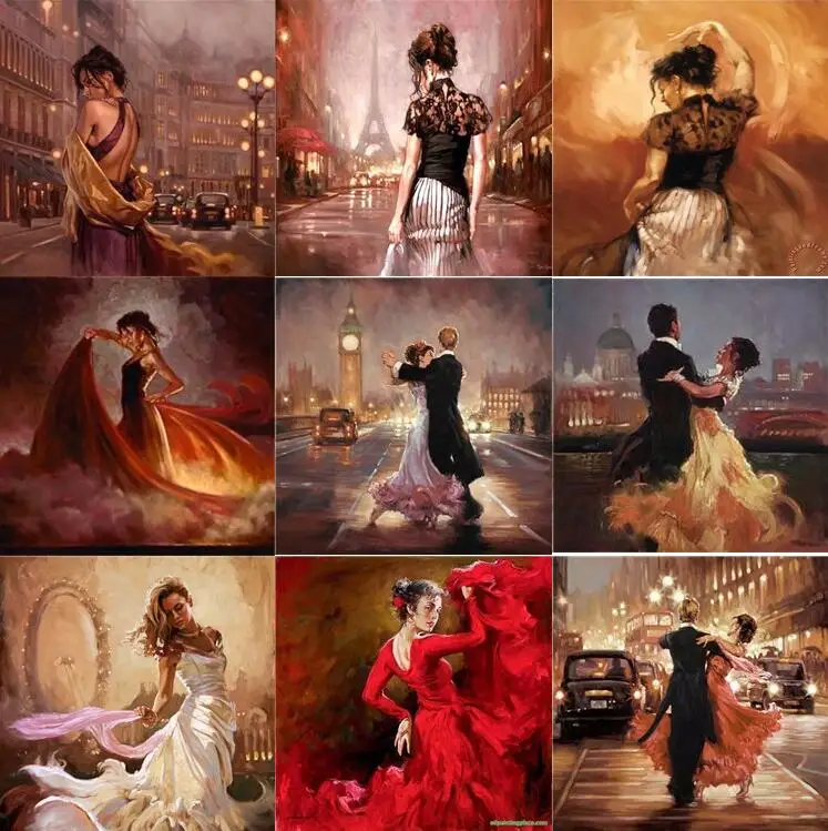 

3D Diamond Painting Cross Stitch Youth Street Dancer Romantic Man and Women Fashion Wall Art Craft Decorative Diamond Embroidery