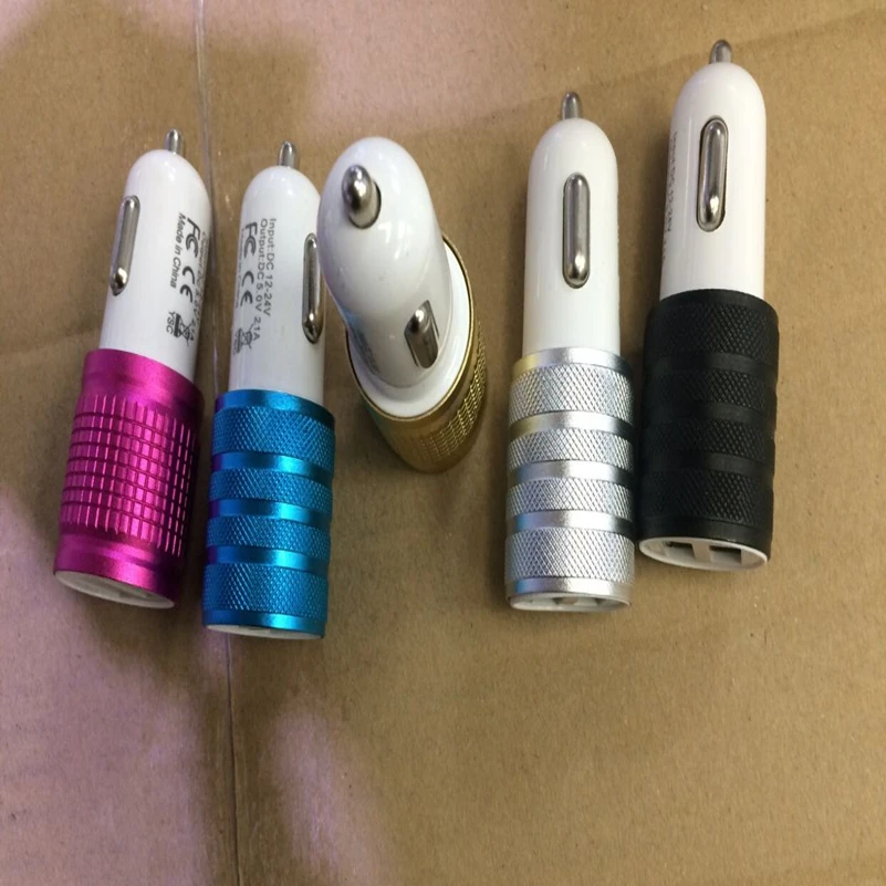 100 Adet grup Evrensel 5V 2 1A 2 ift Ba lant Noktal USB Ara Oto 