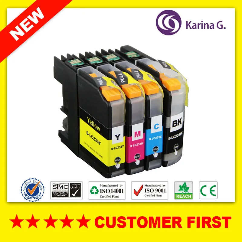 For LC233 Ink Cartridges B LC233 For Brother DCP J4120DW MFC J4620DW