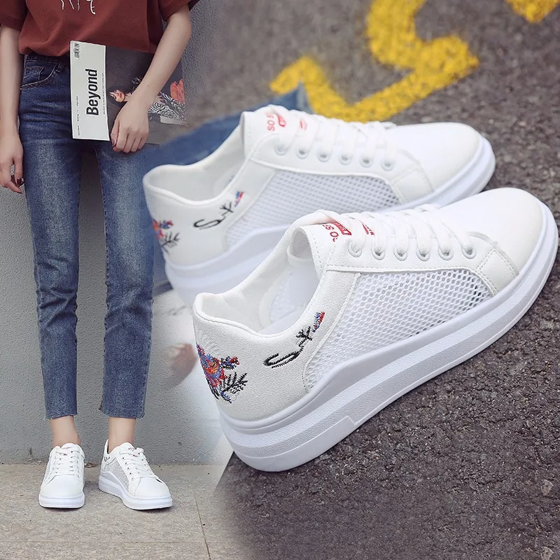 

Summer Breathable Mesh Sneakers Increasing Shoes Women Wedge zapatos de mujer Platform Shoes Women Sneakers S1288