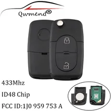 2 botões keyless chave remoto fob para vw 1j0959753a 433mhz para volkswagen golf mk4 passat 1998 1999 2000 2001 chave original