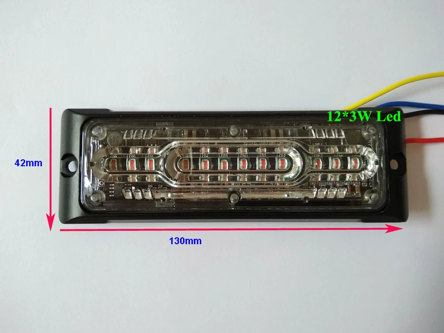 Сверхтонкий 12* 3W светодиодный автомобильный поверхностный монтажный стробоскопический светильник s, полицейский предупреждающий светильник s, аварийный светильник, 27 вспышек, с винтом для дыхания, R65