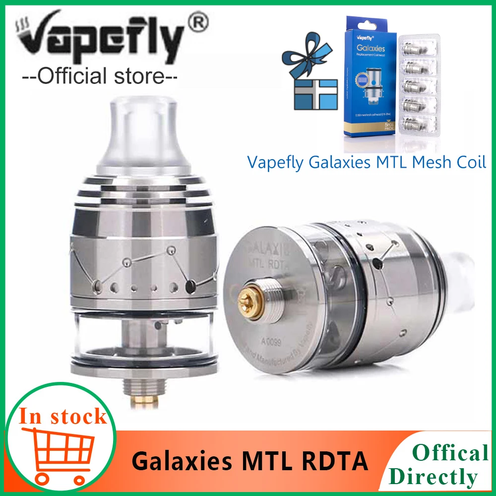 Оригинальный Vapefly галактик MTL RDTA 22 мм MTL Squonk RDTA 2 мл емкость верхнего заполнения/снизу кормления анти -тепло rdta vs Берсерк MTL