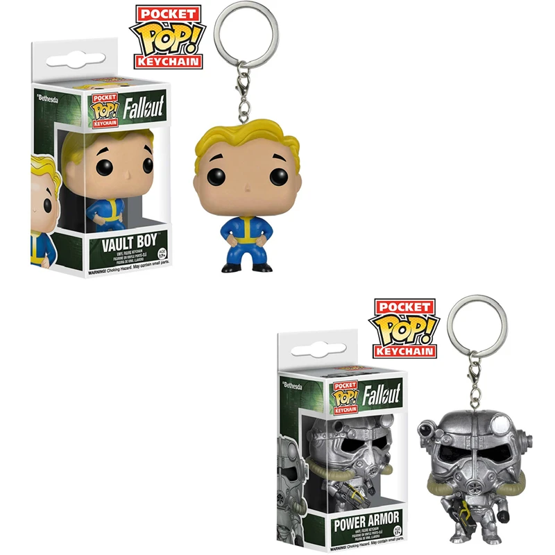 

FUNKO POP Pocket Pop Keychain Game Fallout 4 Power Armor Vault Boy Vinyl Action Figures Model Toys For Children Gifts