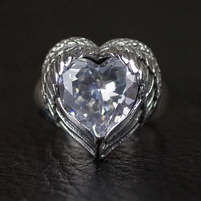 

Retro silver angel love Thai silver ring