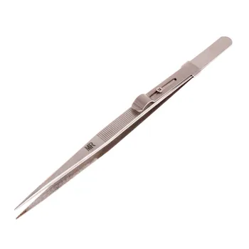 

JAVRICK MR Jewelry Tweezer Lock Catch Tiny Diamond Stainless Steel Adjustable Craft Tool