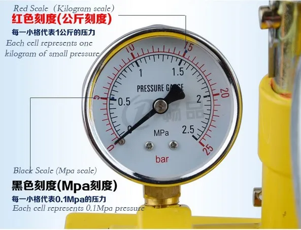 Ручной тестовый водопровод PPR труба тестовый пресс машина Ручное давление испытательный насос 25 кг
