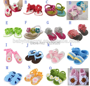 

New style Models Baby Girls Cute LNice soft baby crochet shoes sandals