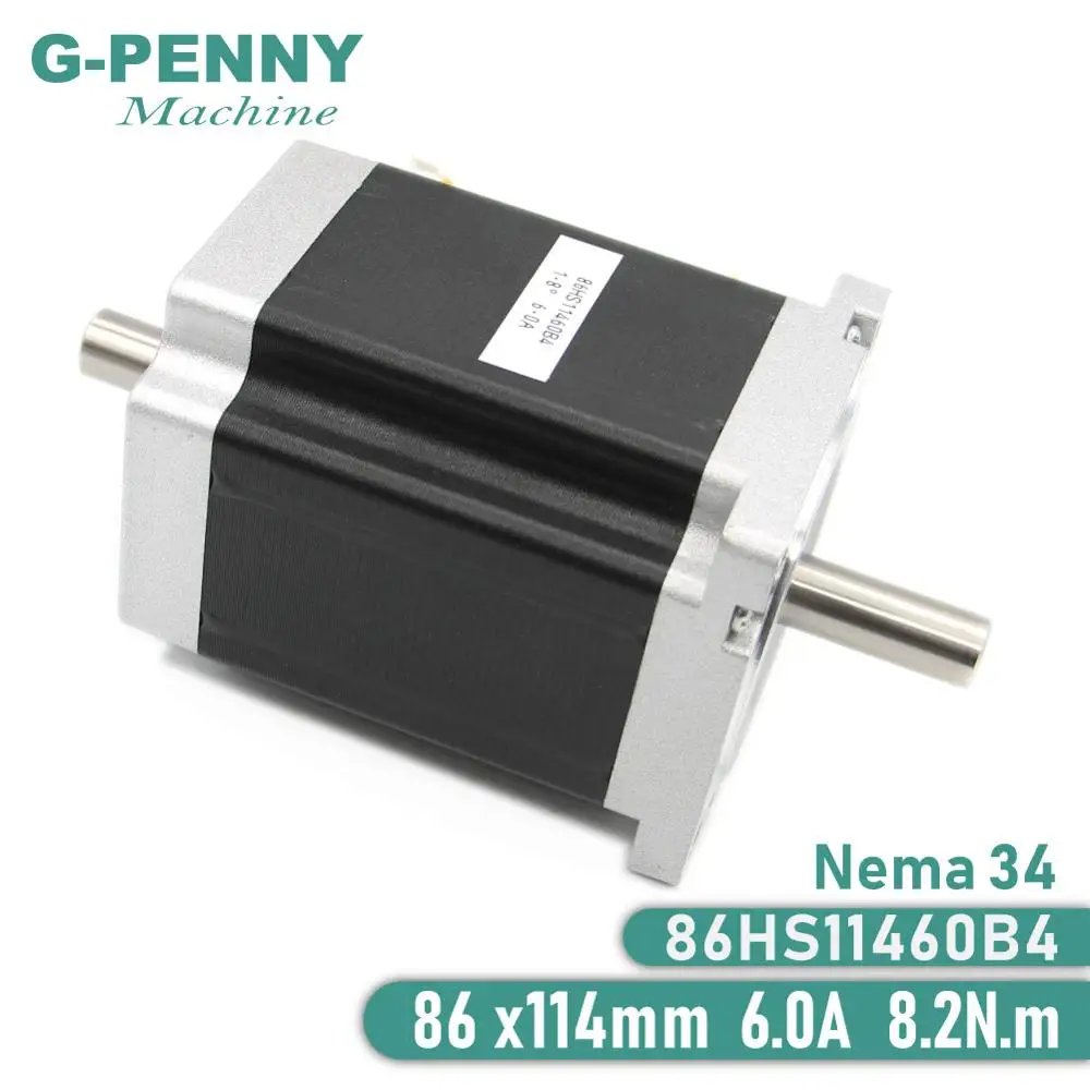 Шаговый двигатель NEMA34 86x114 мм с двойным валом 14 8 2нм 6 А шаговый ЧПУ 1172Oz-in для