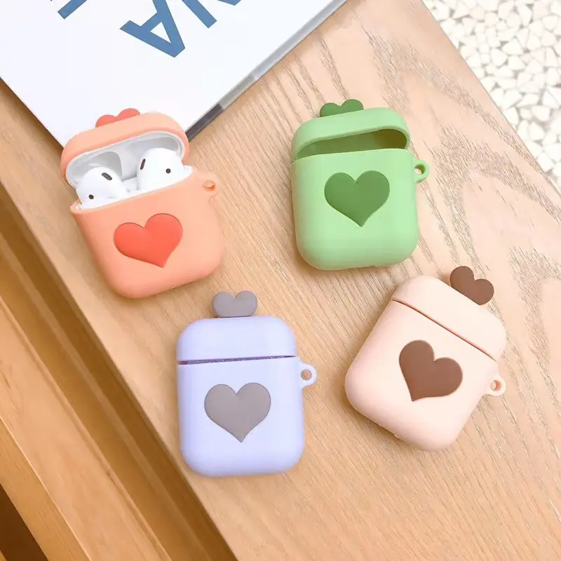 Silicone Bluetooth Wireless Earphone Case For AirPods Protective Cover Skin Accessories for Apple Airpods Charging Box love | Электроника