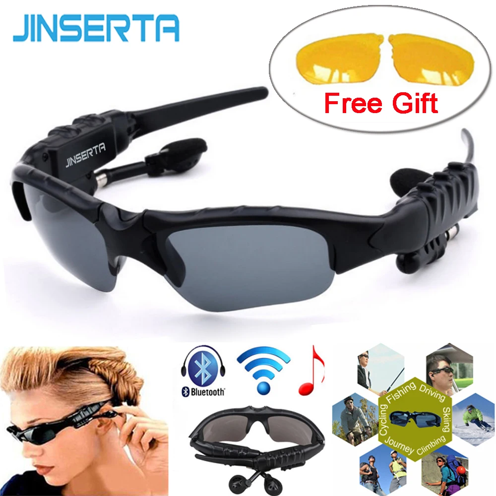 

JINSERTA Sports Stereo Wireless Bluetooth Headset Telephone Polarized Driving Sunglasses/mp3 Riding Eyes Glasses