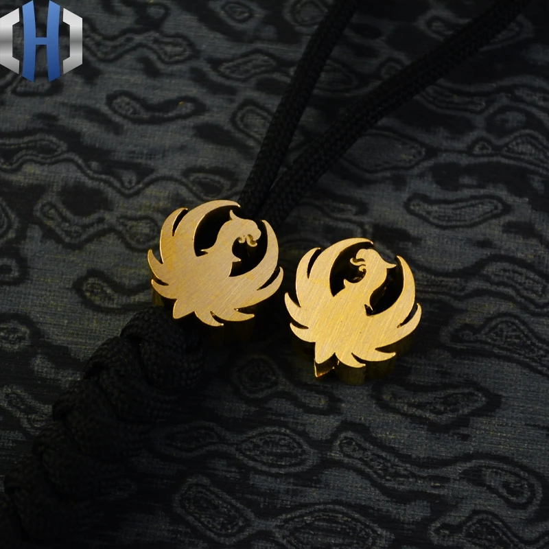 

New Knife brush brass EDC tool rope pendant pendant EDC player knife fall brass material CNC production knife Beads