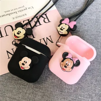 

Unique 3D Mickey and Minne Cartoon Silicone Case For Apple Airpods Accessories Protective Decor Cover Pouch Earphone Case