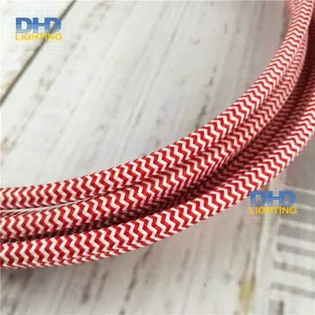 

6meters 2*0.75mm Edison Vintage zip zag colorTwisted Electrical Wire Vintage Lamp Cord Textile Cable Pendant Light Lamp Wire