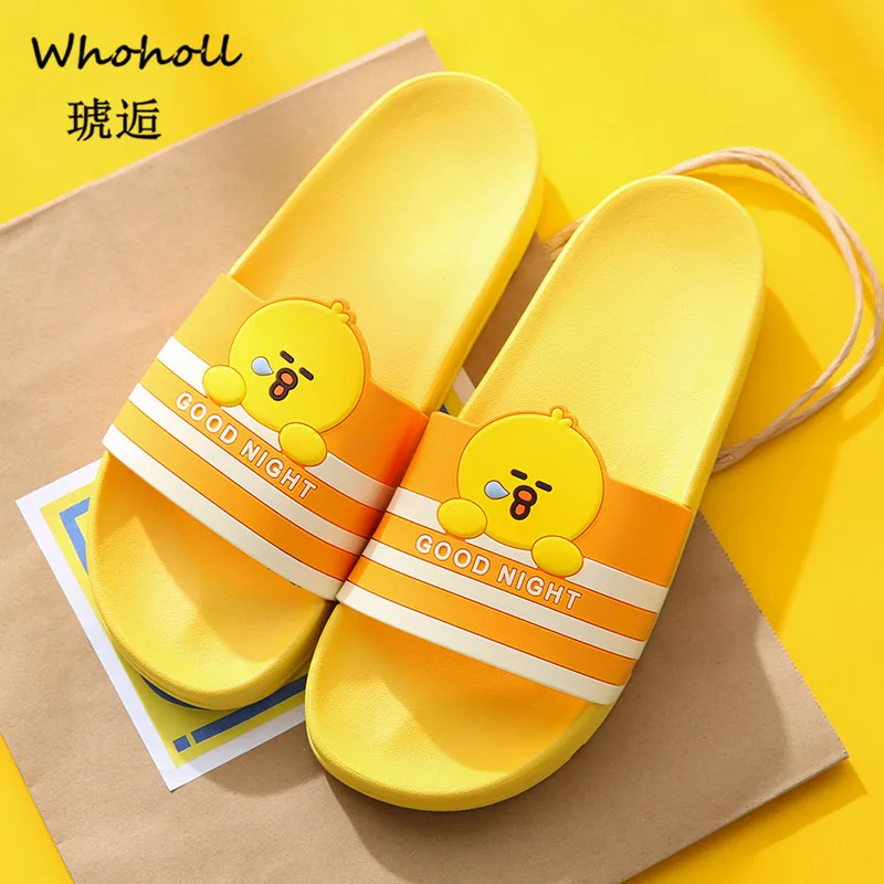

Whoholl Men Cartoon Badslippers Winter Indoor Slippers Zapatillas De Mujer Kapcie Beach Flip Flops Bathroom Home Slippers 36-44