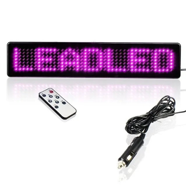 pink 12v Diy Scrolling Car LED Display English Remote Control Car LED Sign Board LED