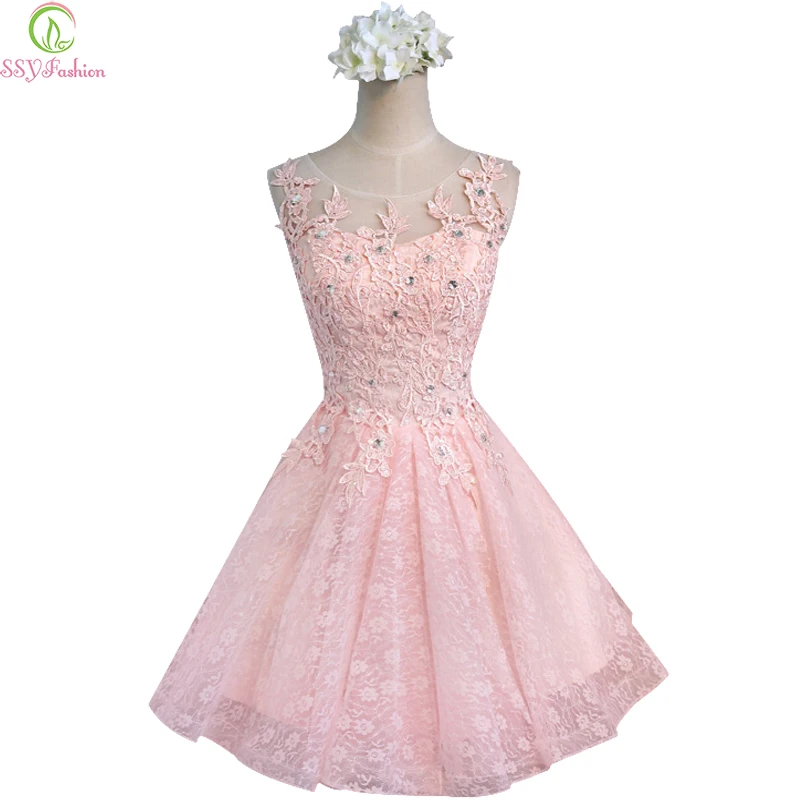 Pink Lace Cocktail Dress