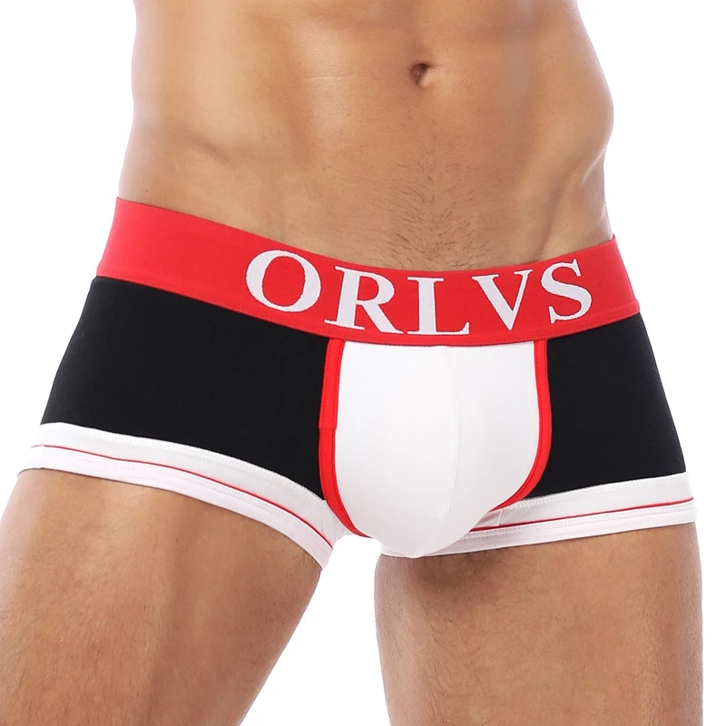 ORLVS мягкое Мужское нижнее белье cueca masculina сексуальное хлопковое боксеры четыре