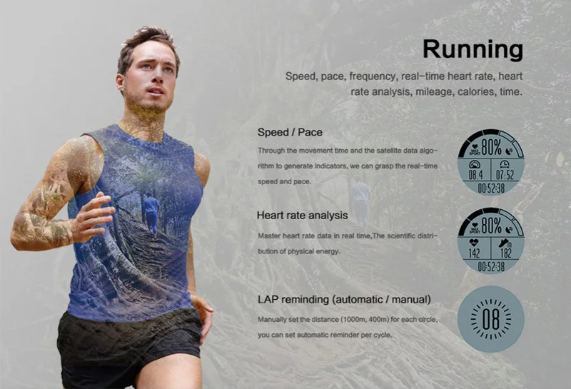 Volemer GPS Outdoor Smart Watch S966 Heart Rate Monitor Multi-sport Compass Cycling Sport Watch Altitude Temperature Wristwatch  (9)